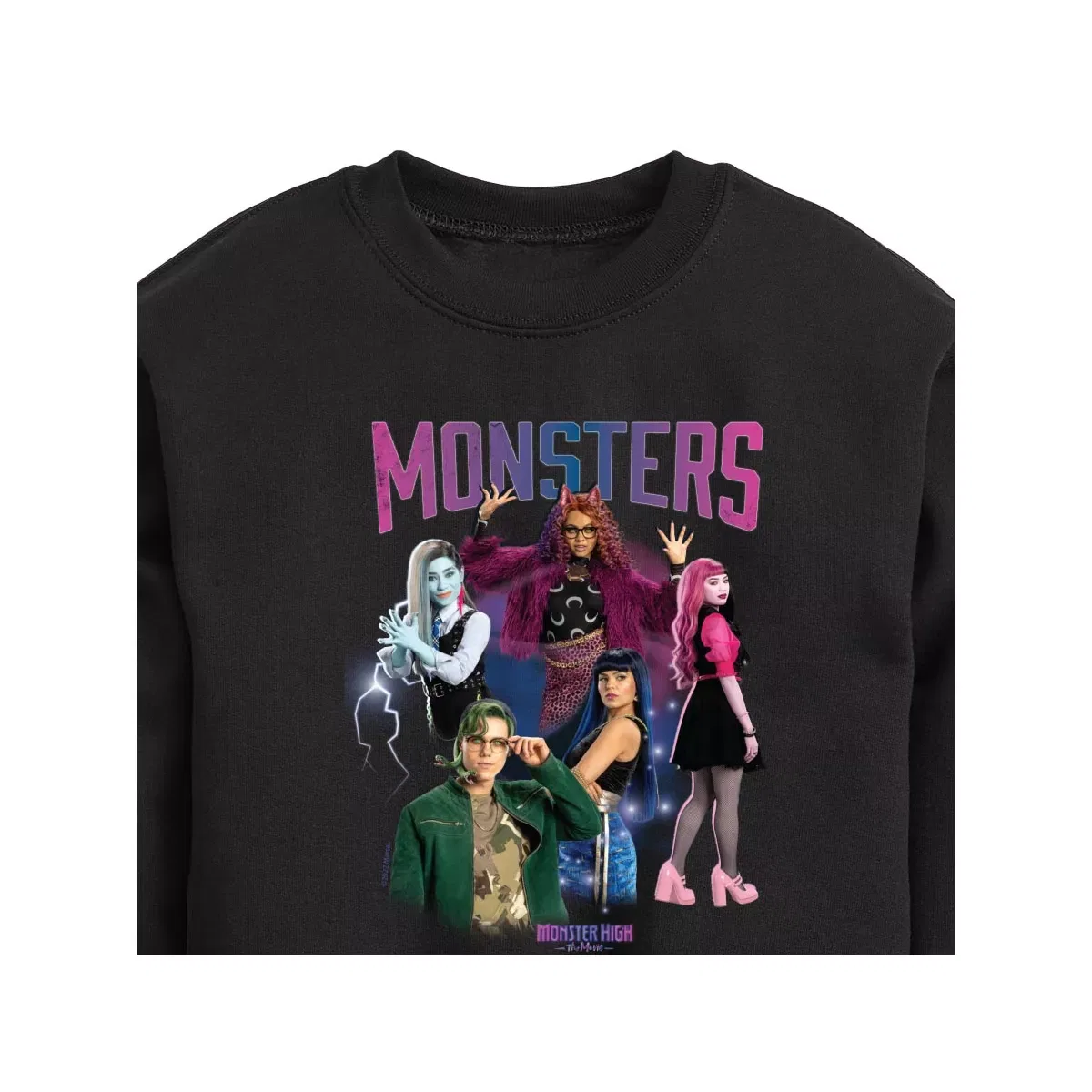 Детское худи для мальчиков на флисе с принтом Monster Squad Mattel, Black — фото 2