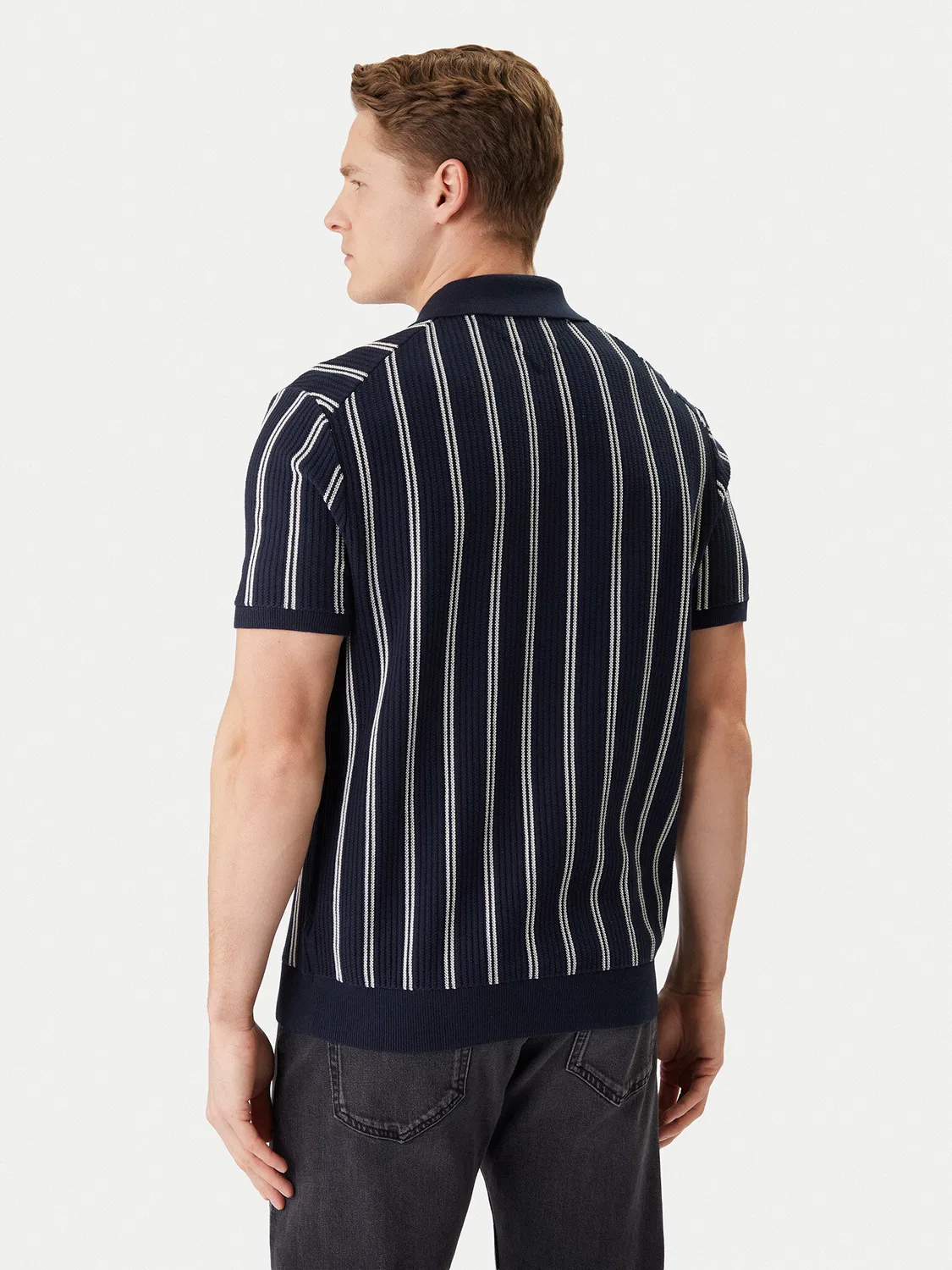 Мужское поло стандартного кроя Vertical Tommy Hilfiger, темно-синий — фото 3