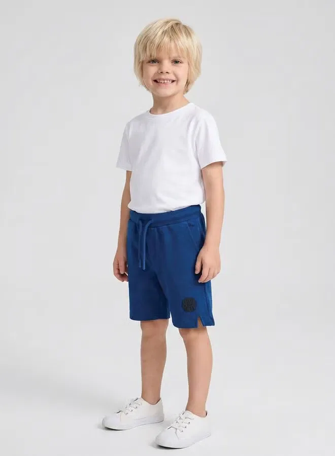 Шорты с принтом и карманами Boys Graphic Print Pocket Detail Take Two, синий — фото 2