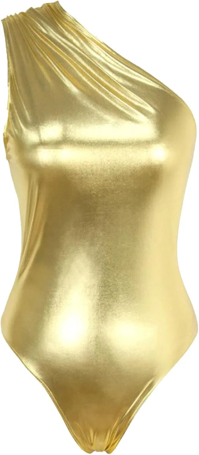 Женский цельнокроеный купальник с контролем живота Tankini, Gold — фото 3