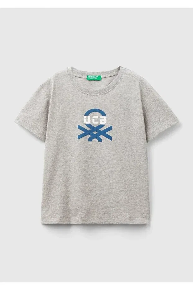 Детская футболка с длинным рукавом для мальчиков United Colors Of Benetton, Gray Melange