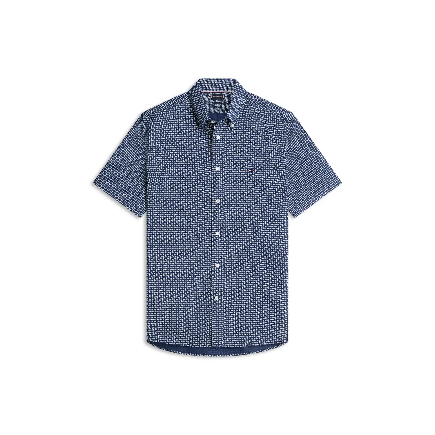 Мужская рубашка с коротким рукавом с принтом Tommy Hilfiger, Carbon Navy — фото 4