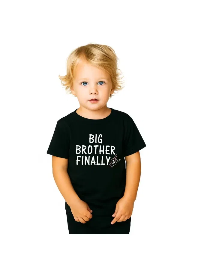 Футболка с принтом Big Brother Finally Matching Family Outfits, черный