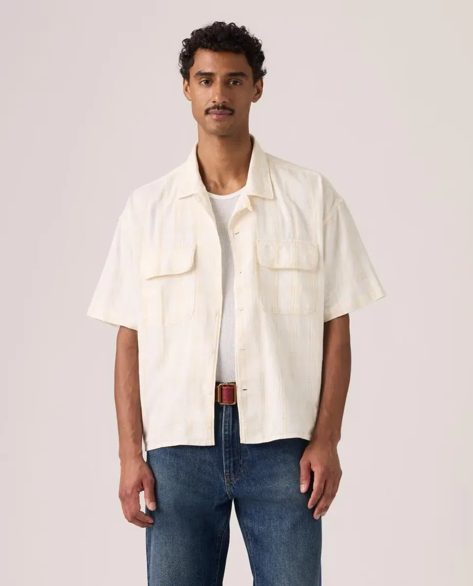 Мужская укороченная рубашка с коротким рукавом из льна и хлопка Levi's, Multicolor