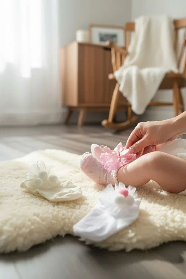 Детские носки для девочек с узором 3 пары Esinti, Pom-Pom Pattern