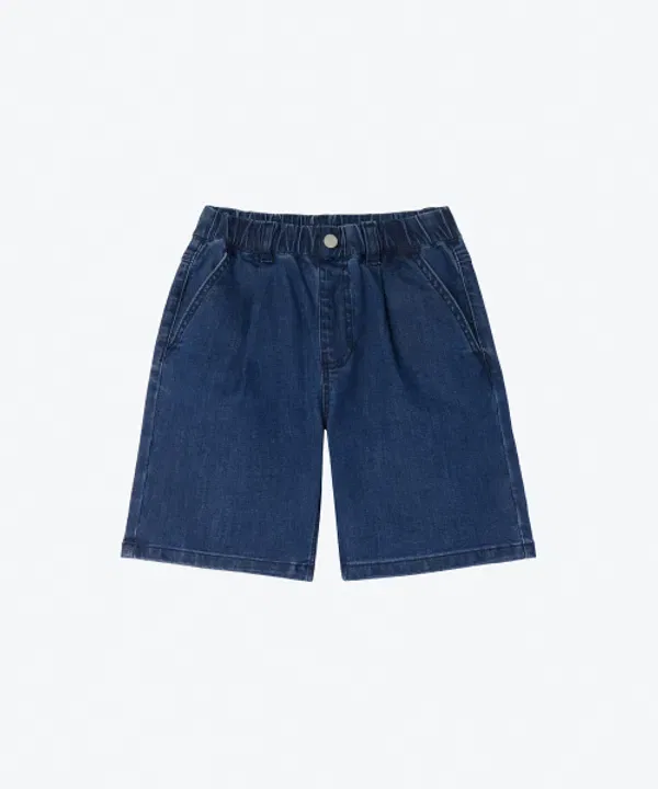 Шорты джинсовые с одним защипом, широкие, Musinsa Standard Kids, глубокий индиго