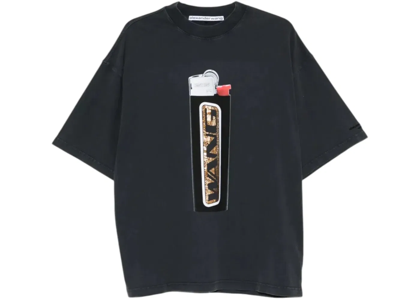 Женская футболка с принтом Alexander Wang, Washed Black