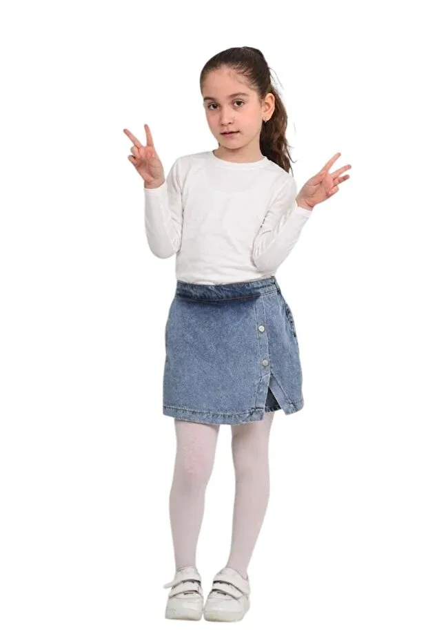 Детские шорты для девочек джинсовые на резинке Erdem Kids, Light Blue