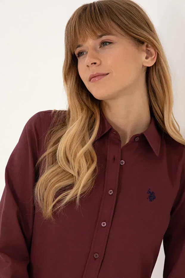 Женская рубашка с длинным рукавом U.S. Polo Assn., Plum — фото 2