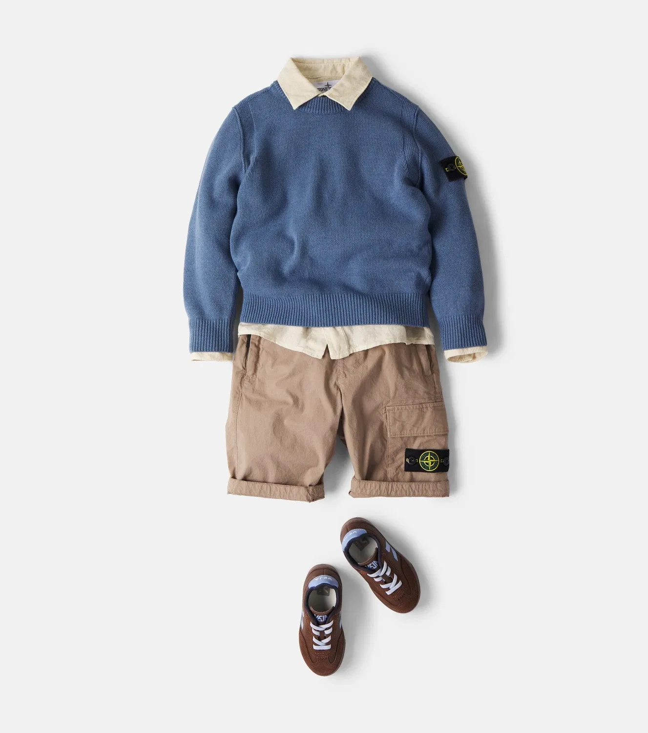 Свитер с круглым вырезом Stone Island Junior, синий — фото 2