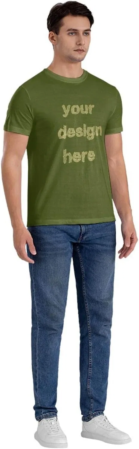 Мужская приталенная футболка с капюшоном Custom Shirts, Moss Green — фото 3