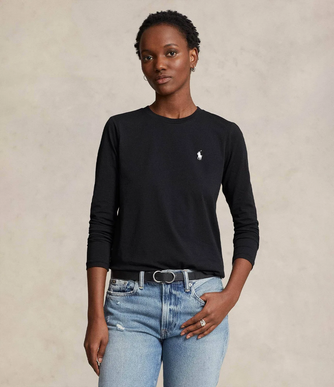 Блузка с длинным рукавом Polo Ralph Lauren, черный