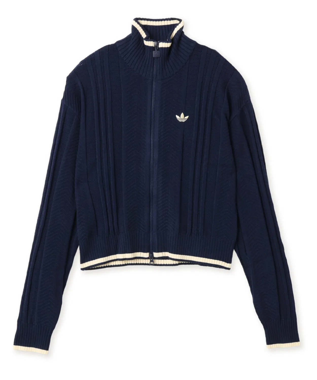 Женский свитшот с длинным рукавомCable Knit Firebird Adidas, Navy — фото 4