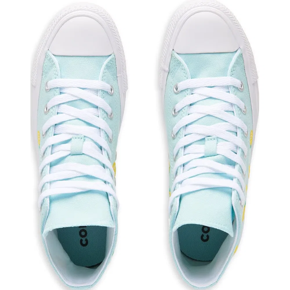 Детские кроссовки Chuck Taylor All Star High Top Converse, Blue/Lemon Print — фото 4