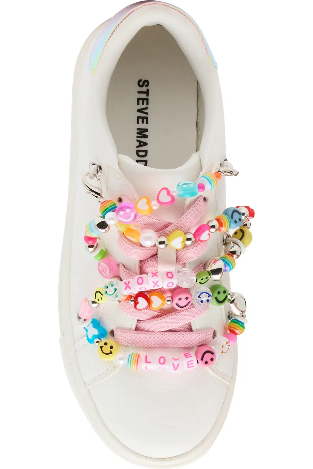 Кроссовки детские с подвесками и бусинами Jhushed Steve Madden, белый — фото 3