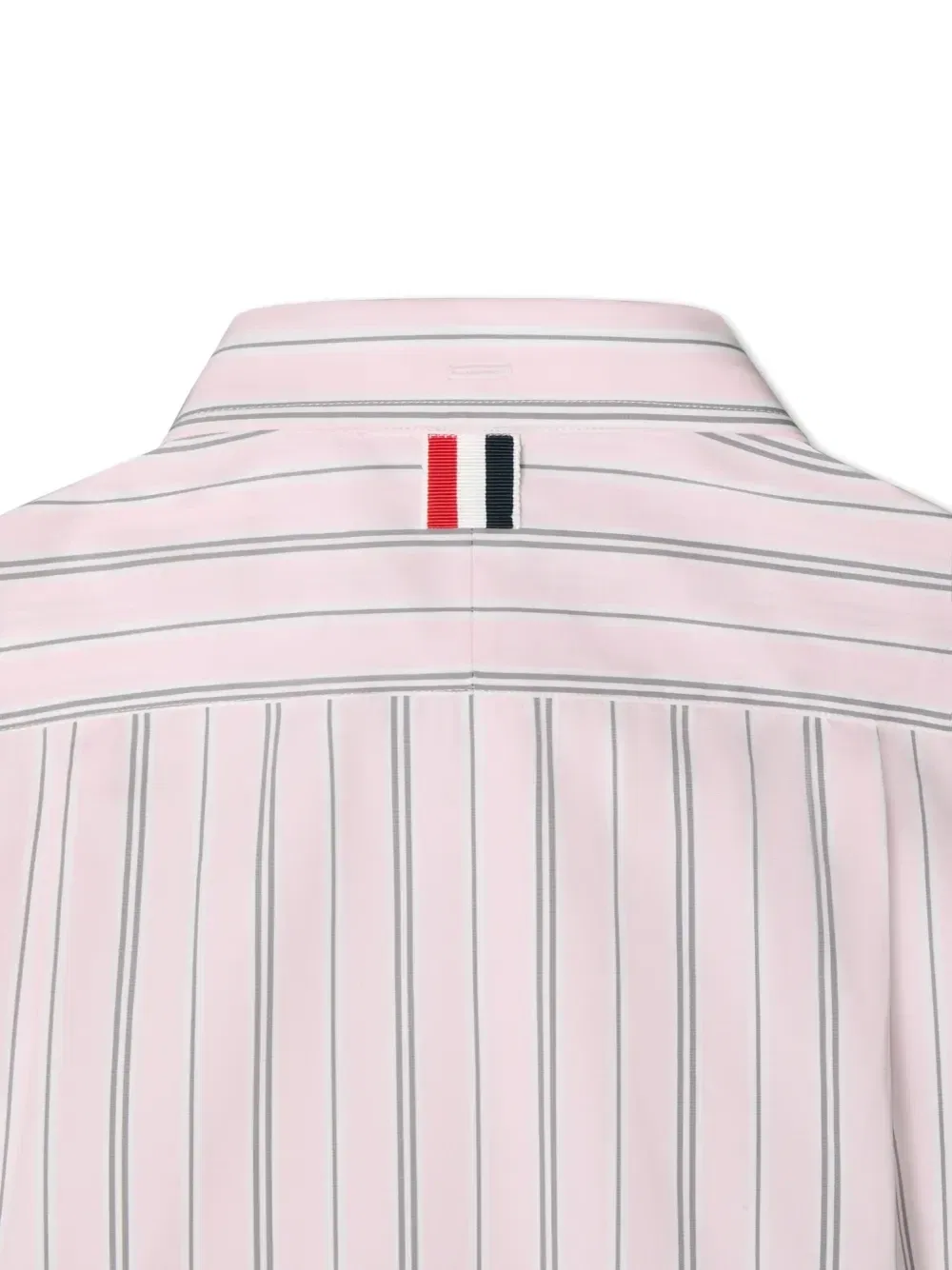 Поплиновая рубашка в полоску Thom Browne Kids, розовый — фото 4