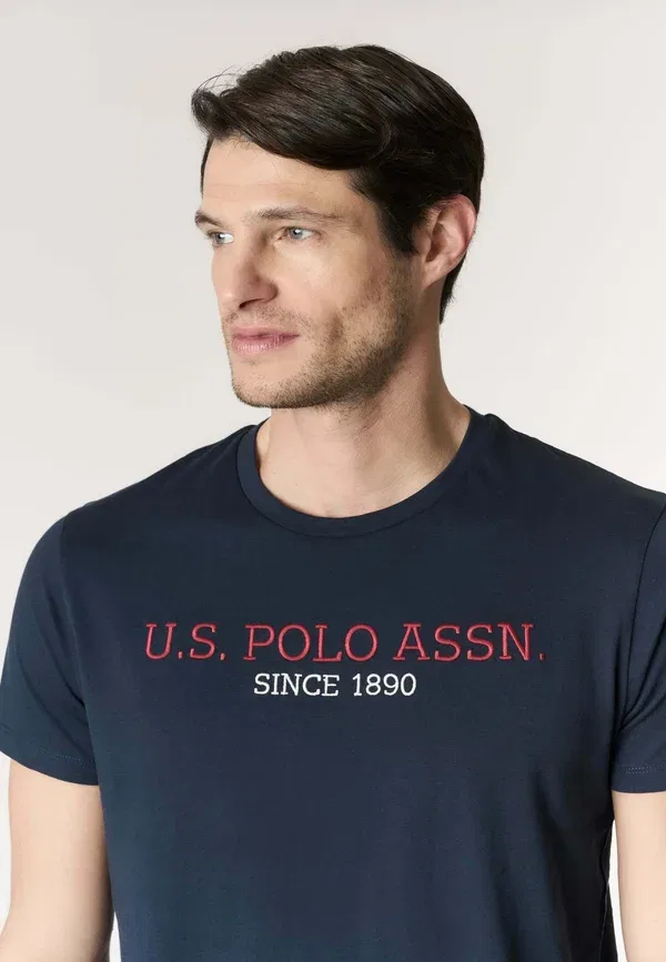 Футболка из хлопка print t-shirt U.S. Polo Assn., синий — фото 4