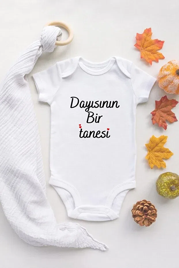 Детское боди для новорожденных с принтом Uncle's One Tuğbababy, White