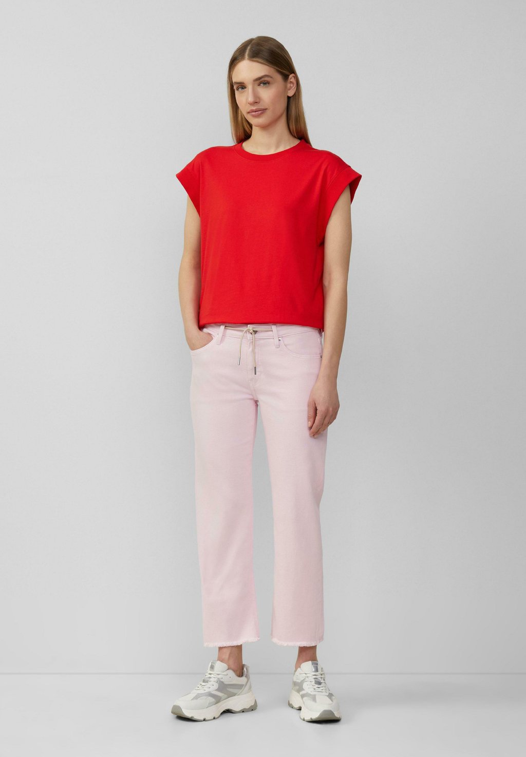 

Джинсы прямого кроя CROPPED- KAROLIN MID RISE BINDEBAND s.Oliver, светло-розовый