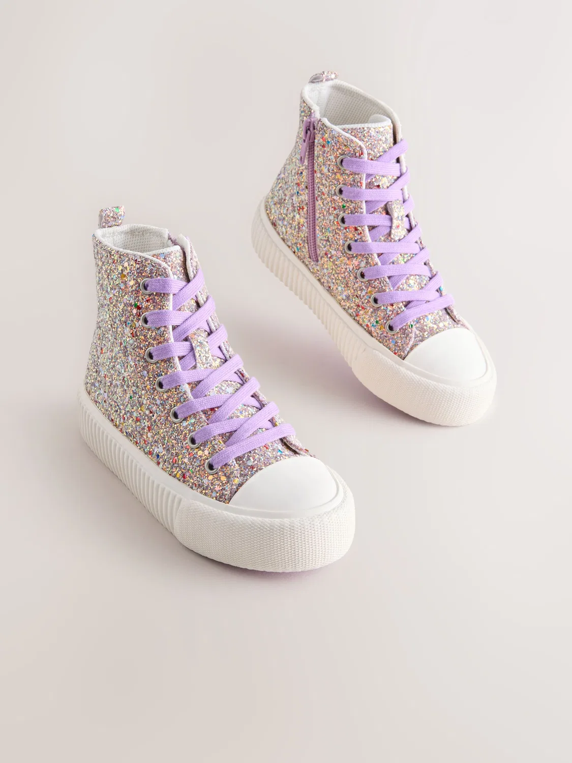 Кроссовки высокие с блестками, Multi Glitter Next