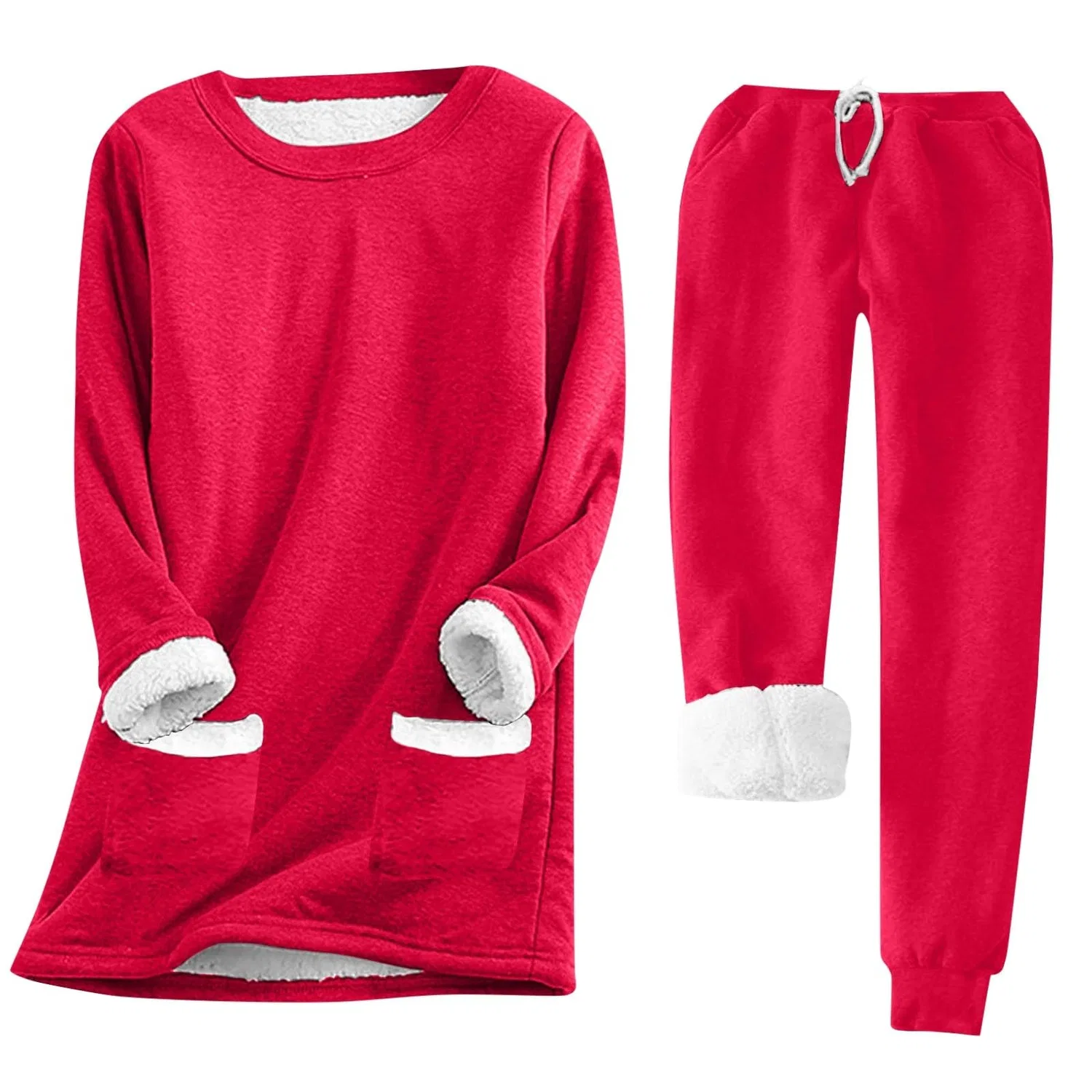 Женский джемпер из плотного вельвета Donna inverno, Rosso