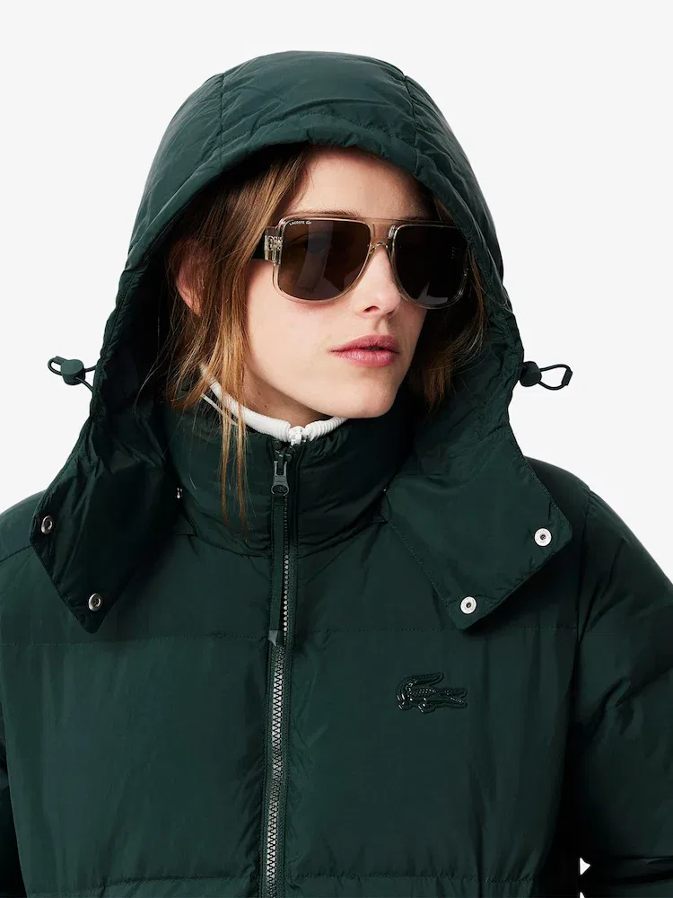 Куртка женская LACOSTE YZP, короткая с капюшоном, полиамид — фото 2