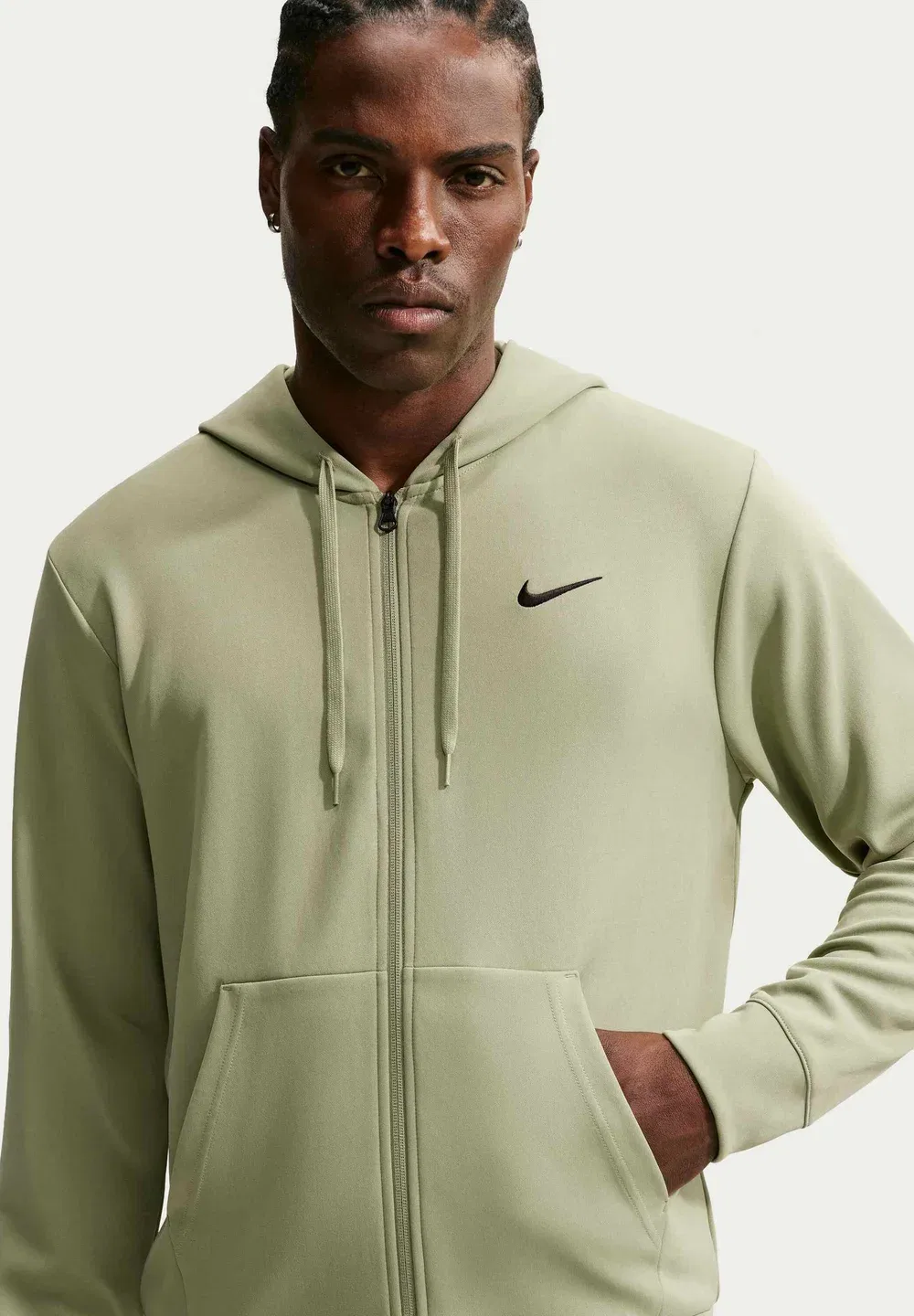 M nk df uv flex flc fz hd - толстовка на молнии Nike Performance, Dusty Olive/Dusty Olive/Black — фото 3