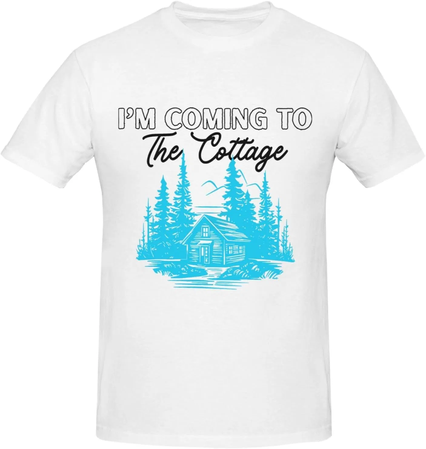 Мужская футболка с принтом I'm Coming to The Cottage, White