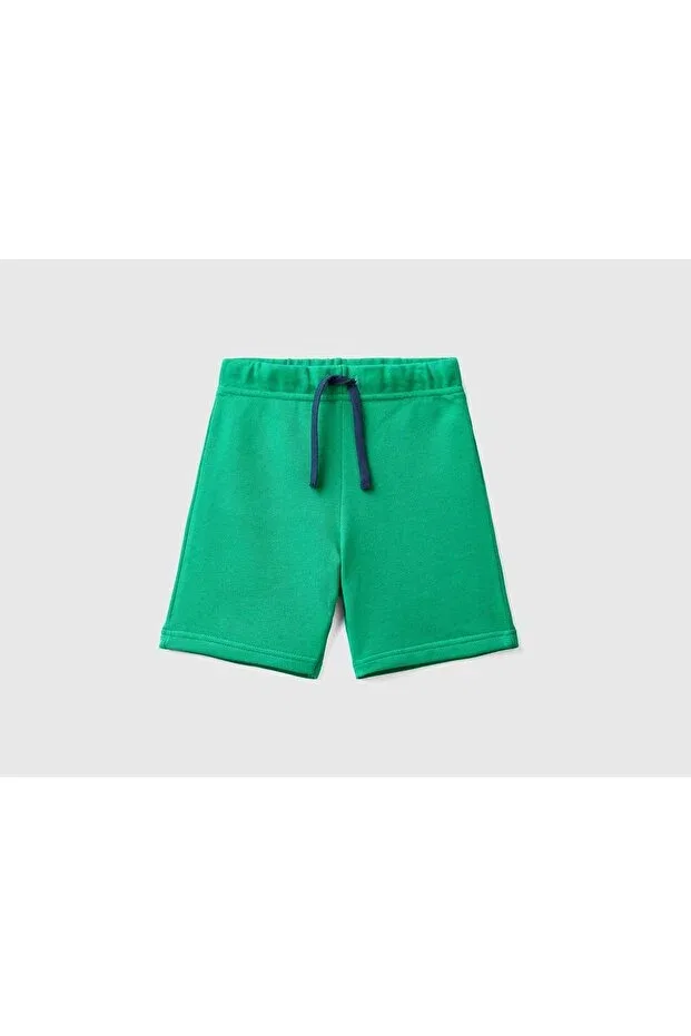 Детские шорты для мальчиков хлопковые Benetton Logo Bermuda Sweat Shorts United Colors Of Benetton, Green