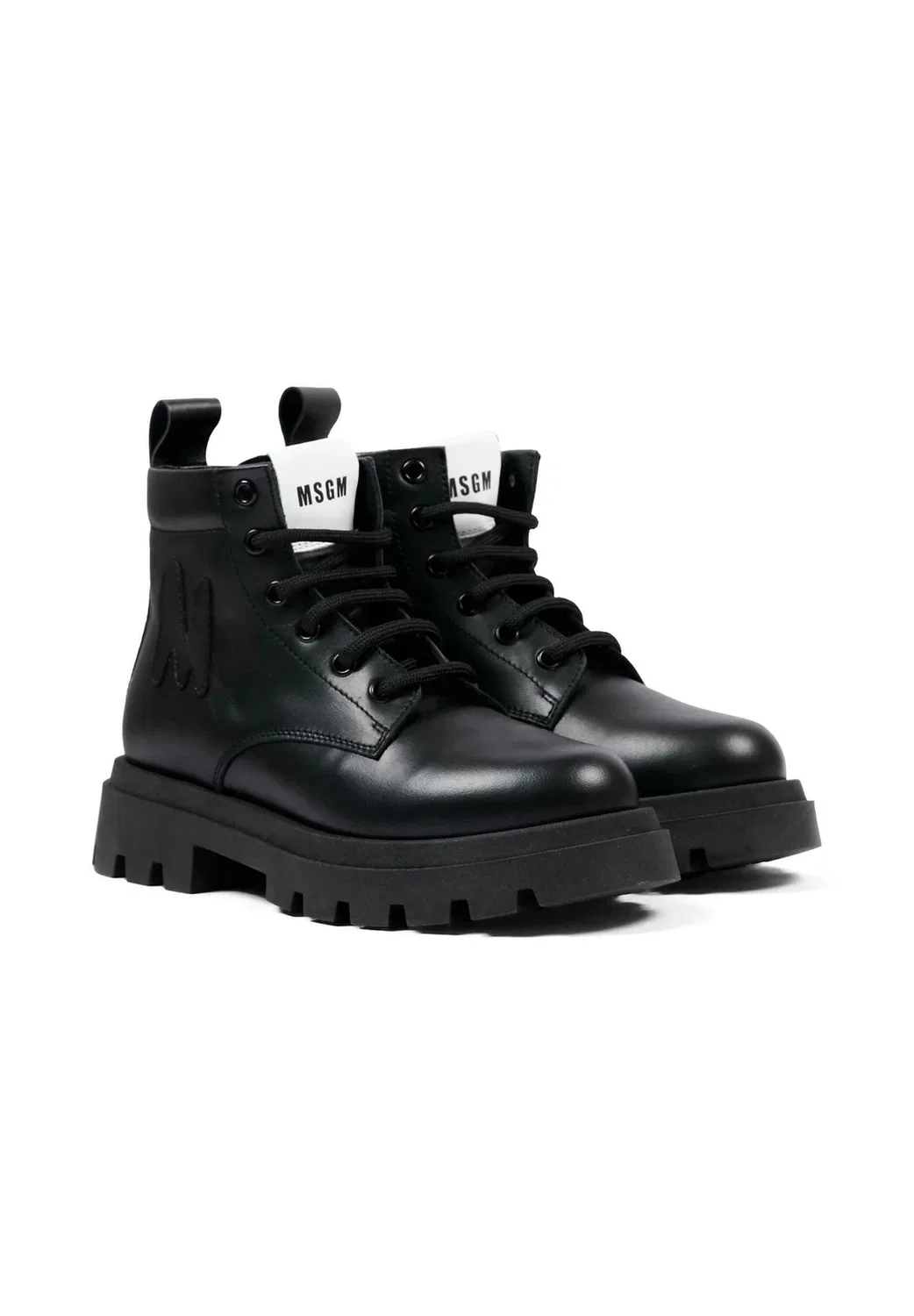 Stivaletti stringati унисекс - ботильоны на шнуровке Msgm, Black — фото 2