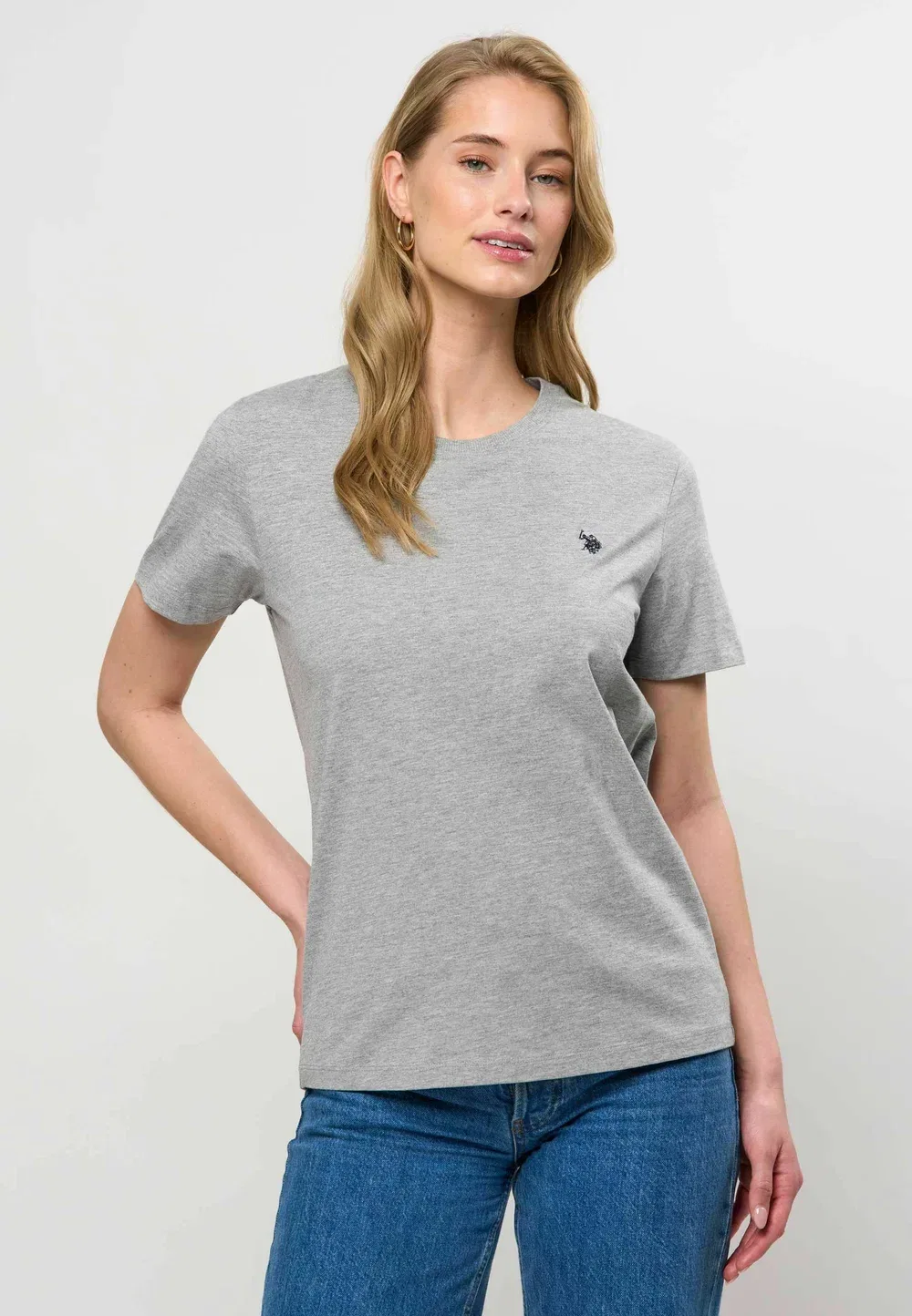 Uwleika - базовая футболка U.S. Polo Assn., Grey Melange