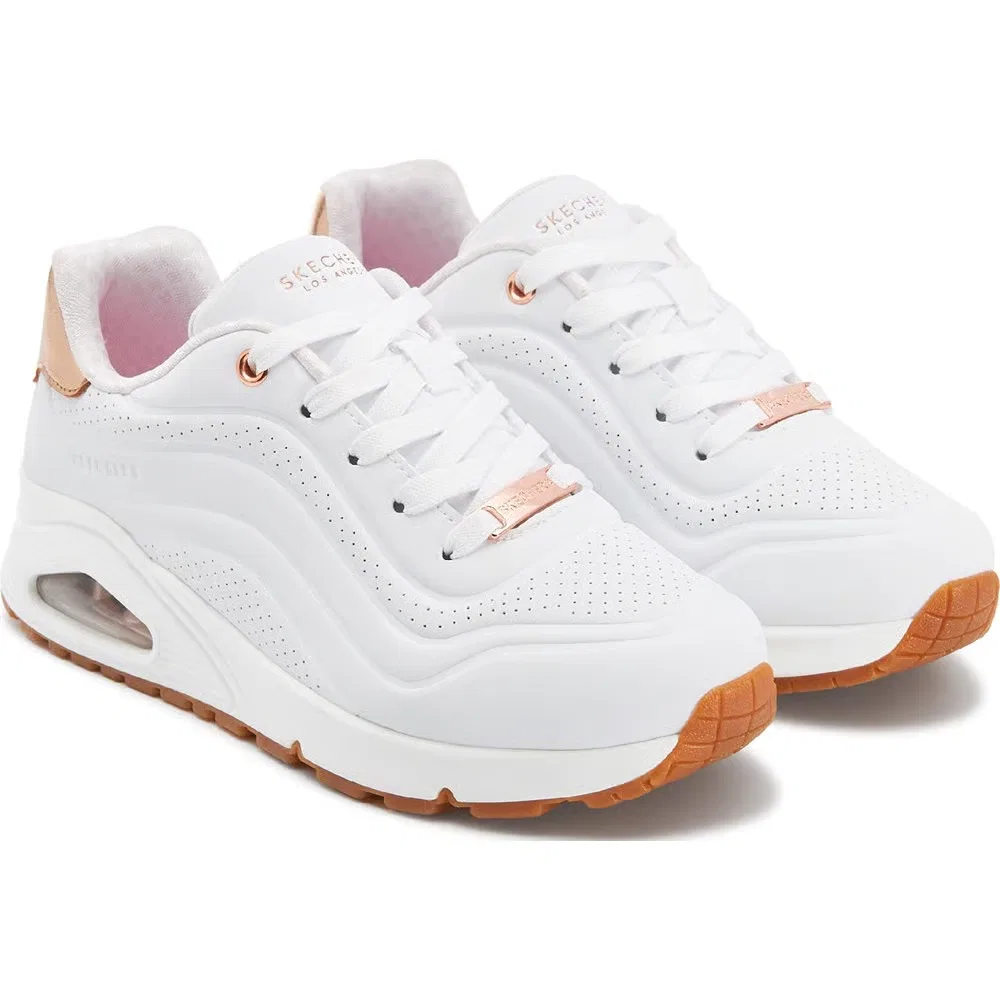 Детские кроссовки Street Uno Skechers, White/Rose Gold