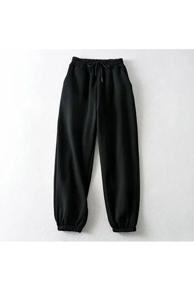Детские спортивные штаны с эластичными манжетами 2-шт набор Funstyle, Black-Grey — фото 2