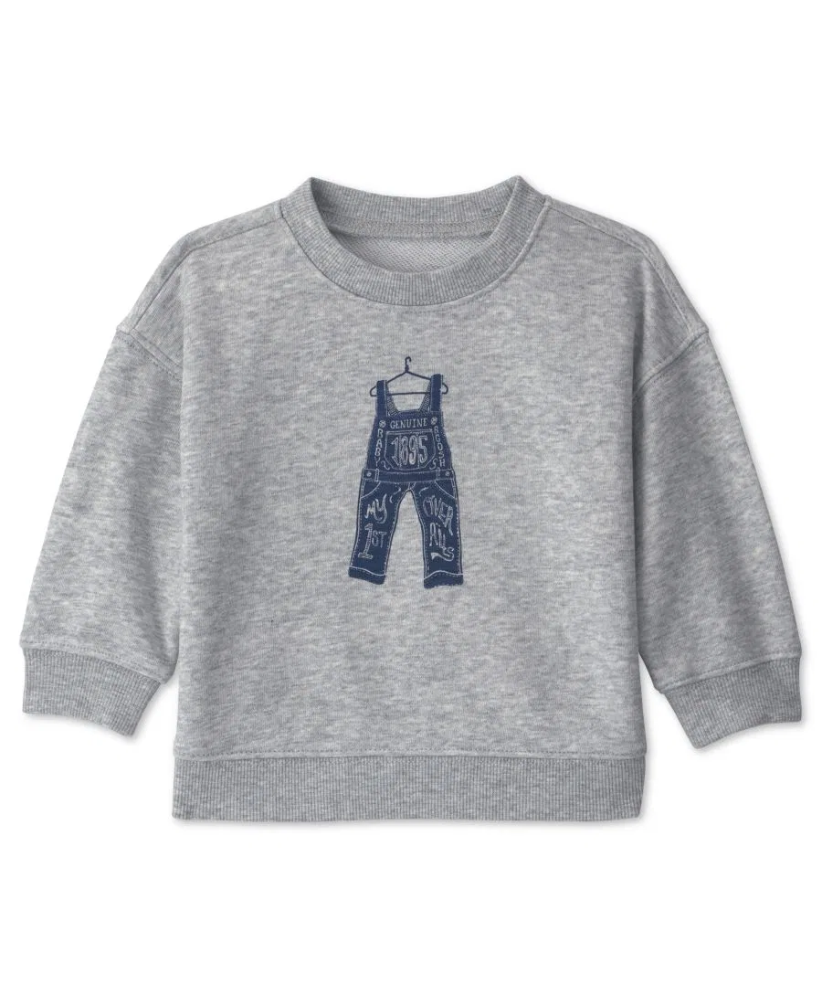 Свитшот из футера с длинным рукавом OshKosh, Gray/Navy Blue