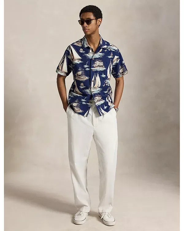 Мужская рубашка с принтом Sailboat print oxford shirt Polo Ralph Lauren, мультиколор — фото 2