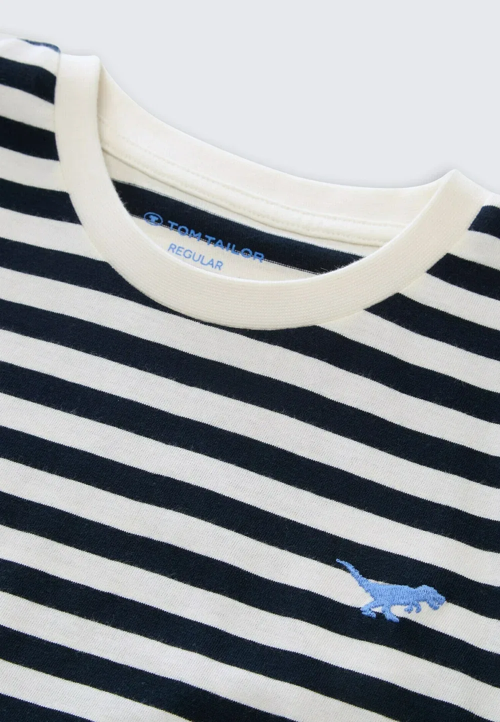 Футболка в полоску - футболка с принтом Tom Tailor, Navy Off White Stripe — фото 3