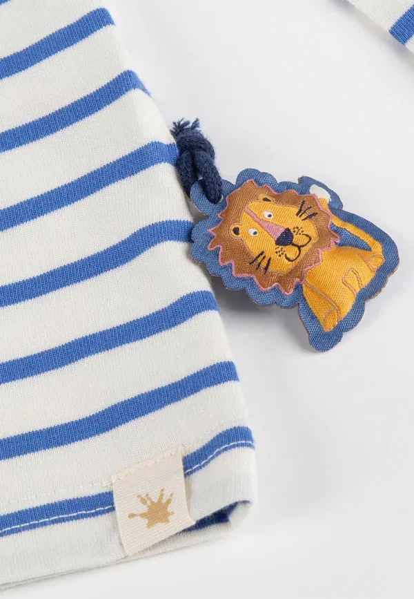 Лонгслив с вышивкой Langarm tiger & lowe - long sleeved top Sigikid-blau gestreift, голубой — фото 4