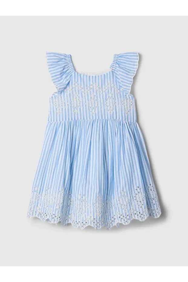 Детское платье для девочек с вышивкой Gap, Blue-000