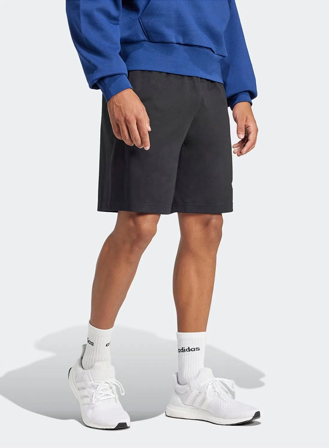 Шорты с крупным логотипом Essentials big logo single jersey shorts Adidas, черный — фото 4