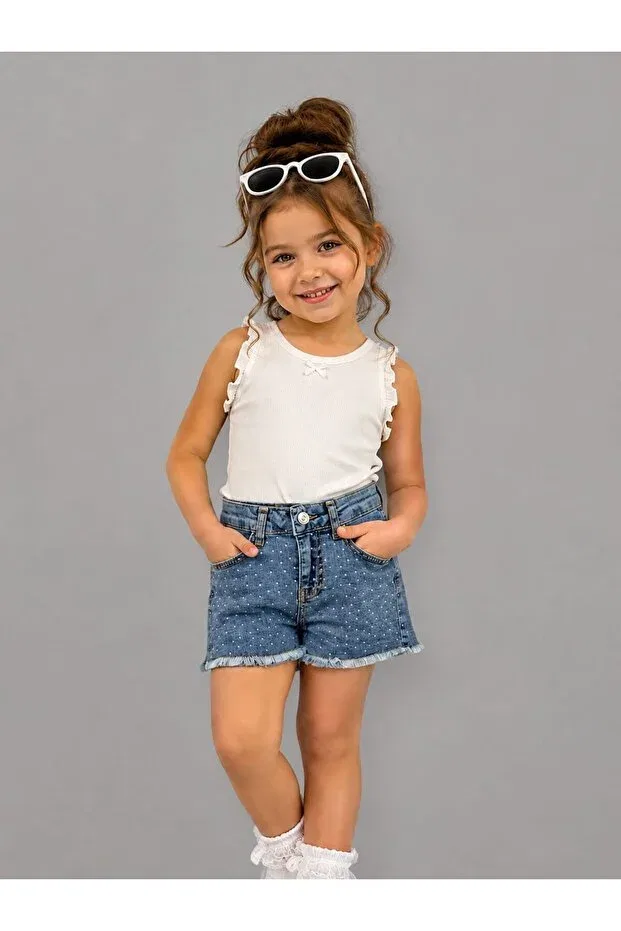 Детские шорты для девочек с принтом Basics Esprix Kids, Navy Blue