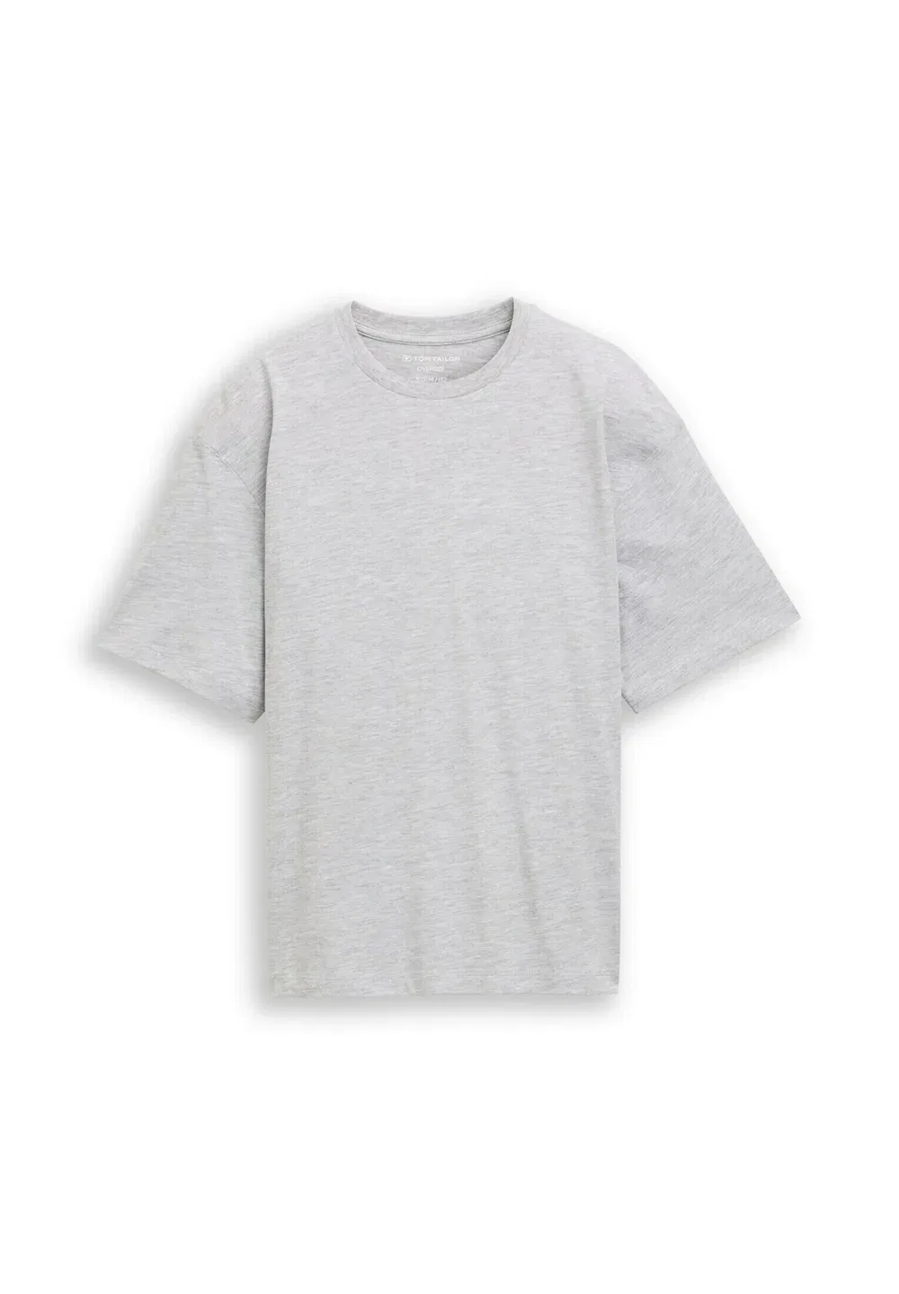 Футболка oversize mit foto-rückenprint - футболка с принтом Tom Tailor, Light Stone Grey Melange