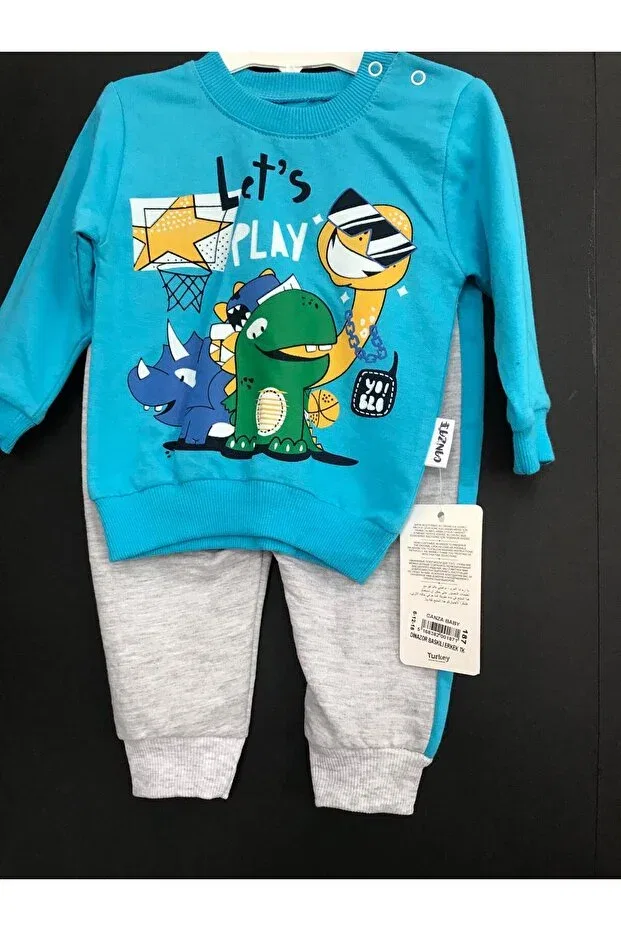 Детский спортивный костюм с полосками Gülüce Butik, Gri — фото 4
