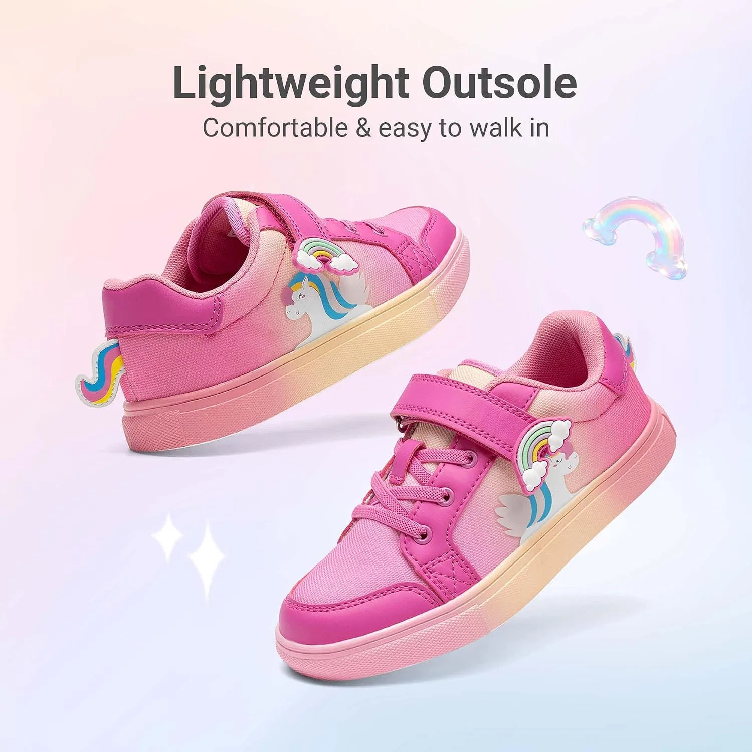 Детские кроссовки для девочек DREAM PAIRS, Hot Pink/Rainbow — фото 4