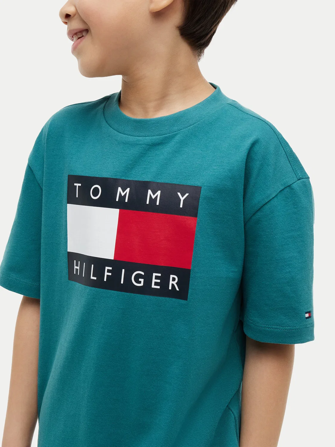 Футболка стандартного кроя для мальчика Heritage Tommy Hilfiger, зеленый — фото 4