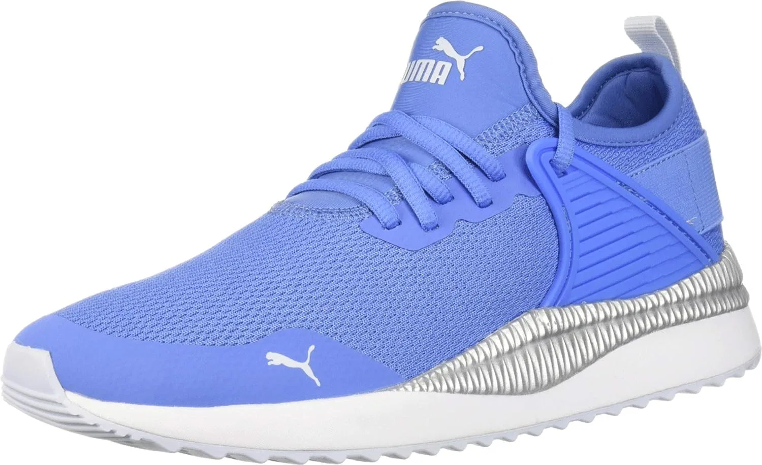 Детские кроссовки для девочек с металлическим эффектом Pacer Next PUMA, Ultramarine-Heather-Puma White