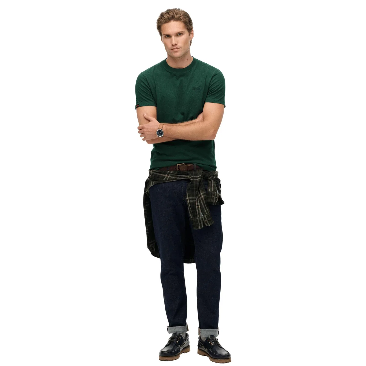 Мужская хлопковая футболка Superdry Vintage Logo, Khaki Dunkelgrun — фото 4