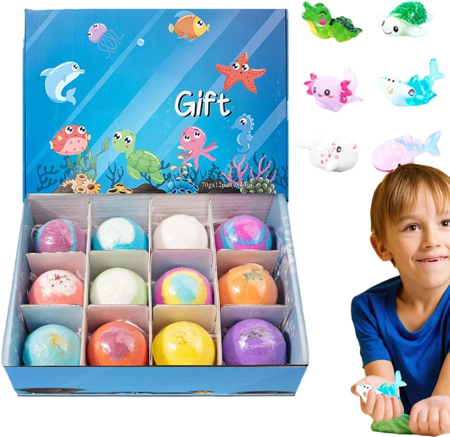 Бомбочка для ванны с фигуркой животного, Generisch, 1 штука, Ozean