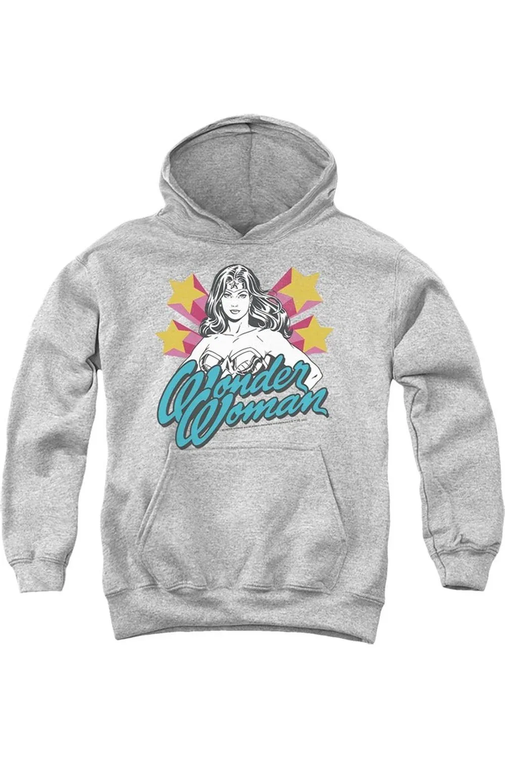 Детское худи с принтом Wonder Woman Stance Gildan, Athletic Heather