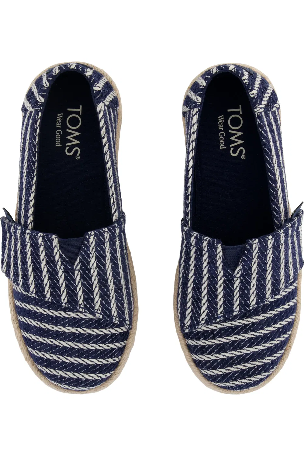 Детские эспадрильи на плоской подошве Alrope TOMS, темно синий — фото 4