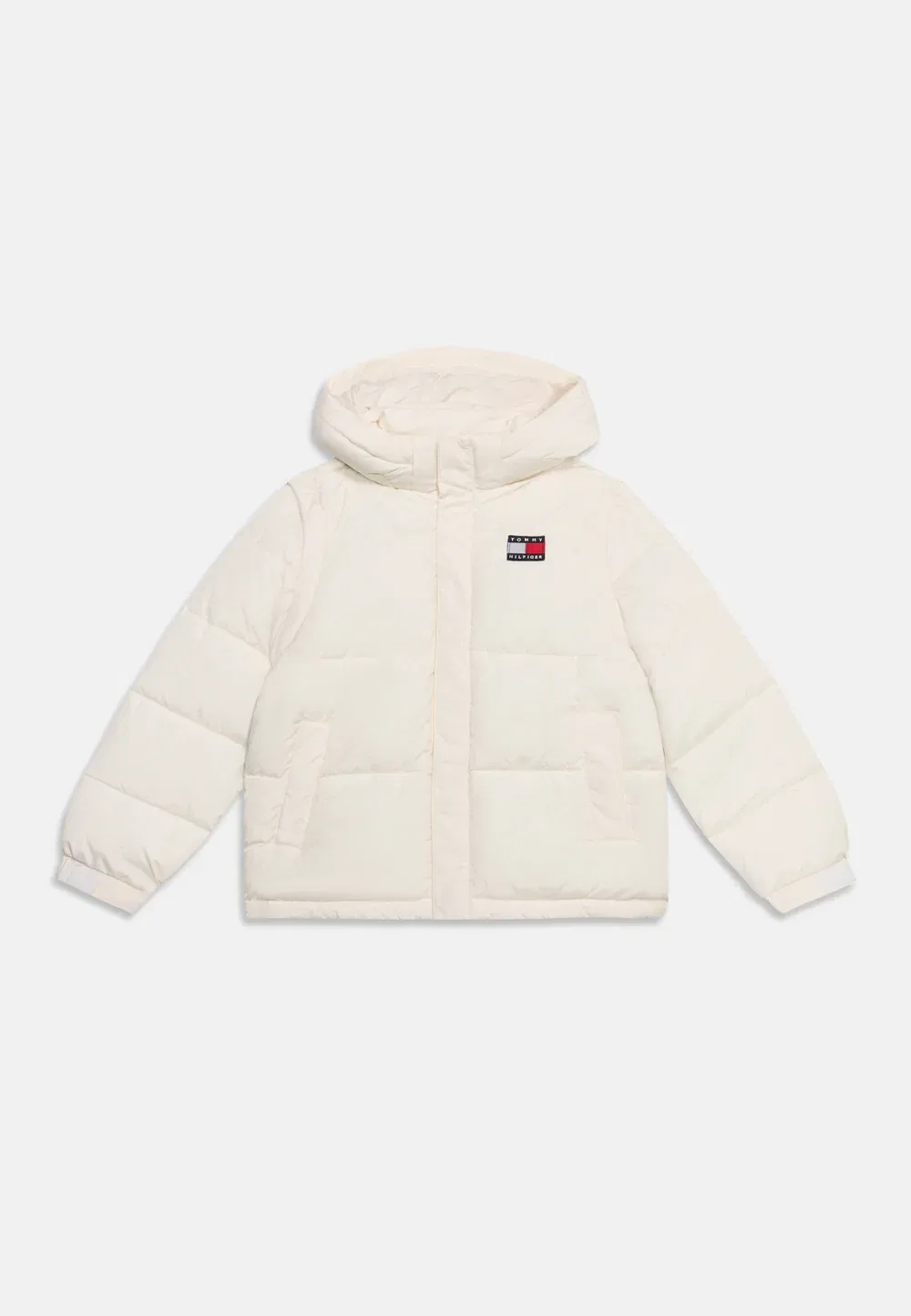 Фирменная пуховая куртка унисекс - зимняя куртка Tommy Hilfiger, Off-White